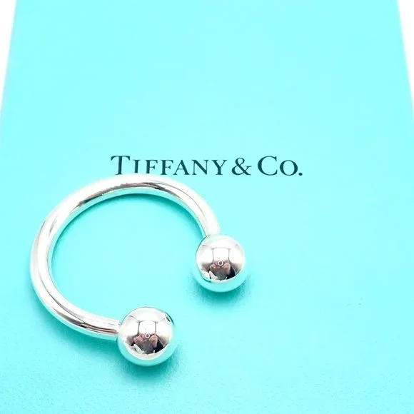 Vintage Tiffany & Co. Silver Classic Ball Keychain Keyring - Picture 3 of 14